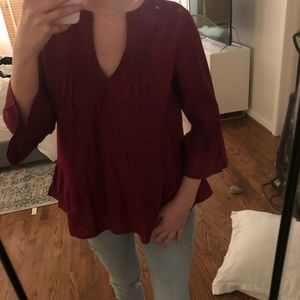 Gap maroon top NWT